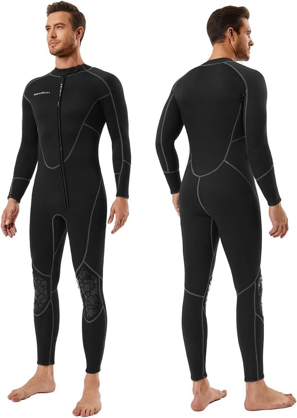 NEW! Men's Seaskin 3mm Full Wetsuit for Diving Water Sports w/ UV, Neoprene, LG